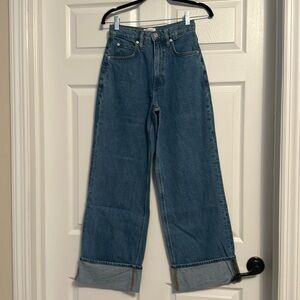 Frame Rolled High Waist Meadow Was Denim Jeans, Size 24
